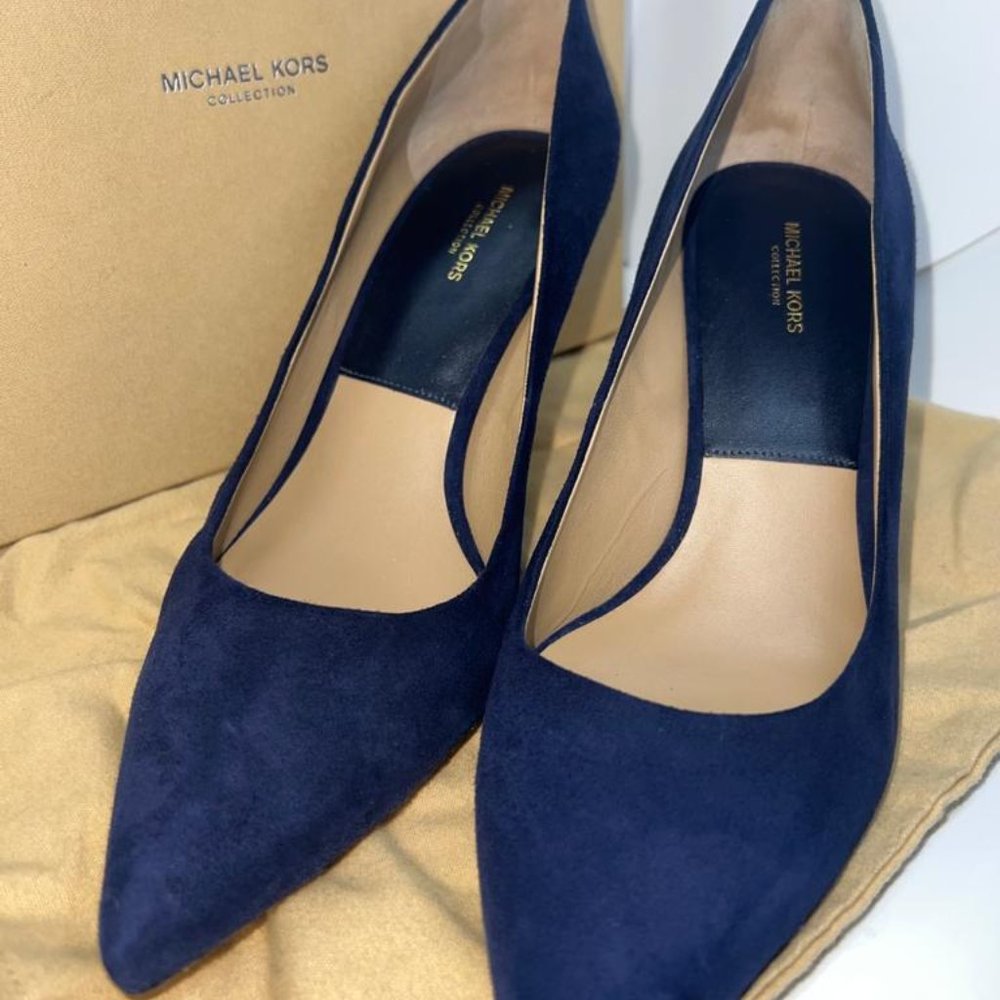 Michael Kors Collection the "Garner" Blue Suede Heels 40/9